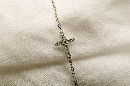 Diamond Cross Bracelet