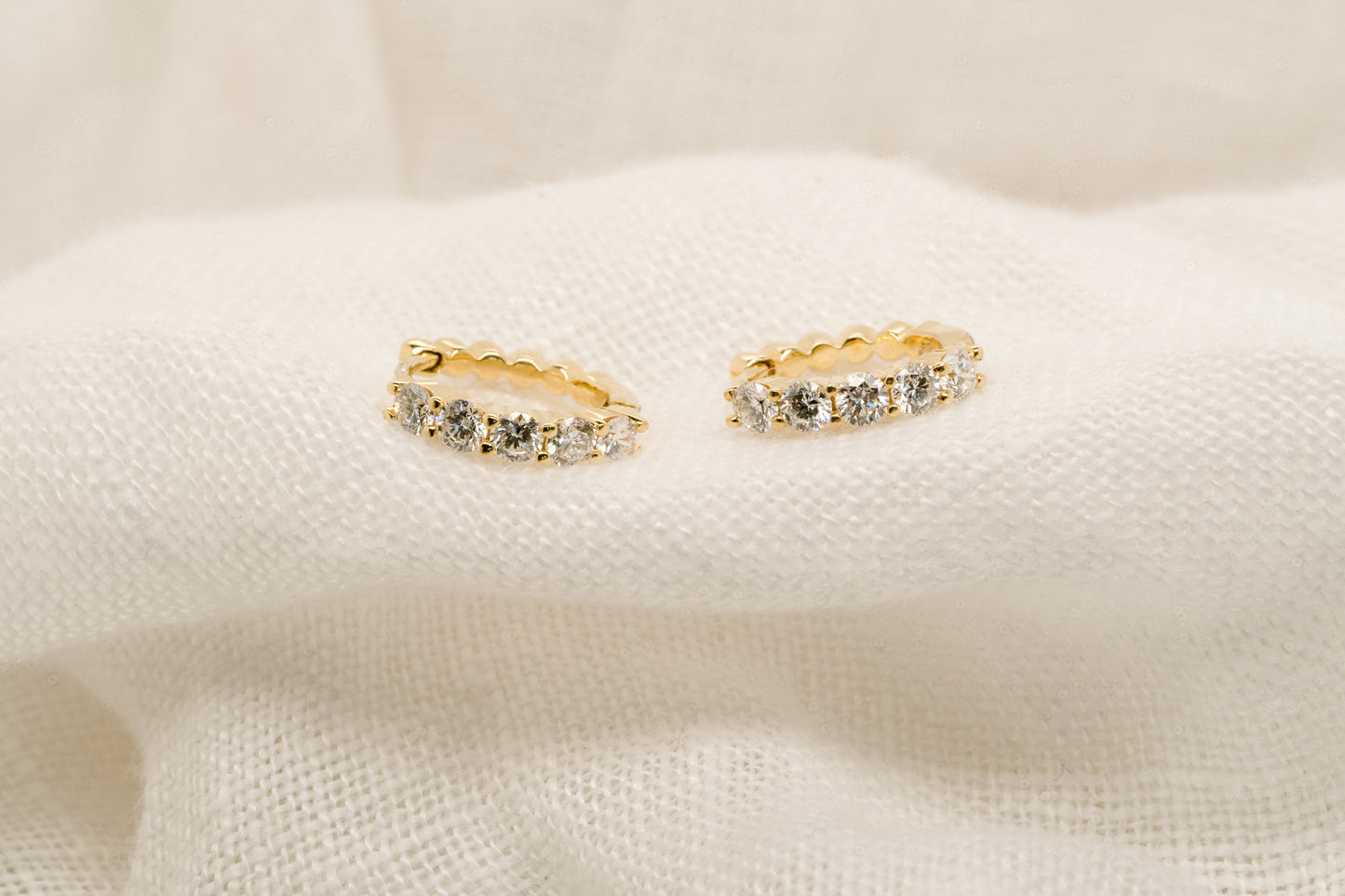 Diamond Huggie Earrings