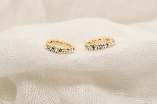 Diamond Huggie Earrings